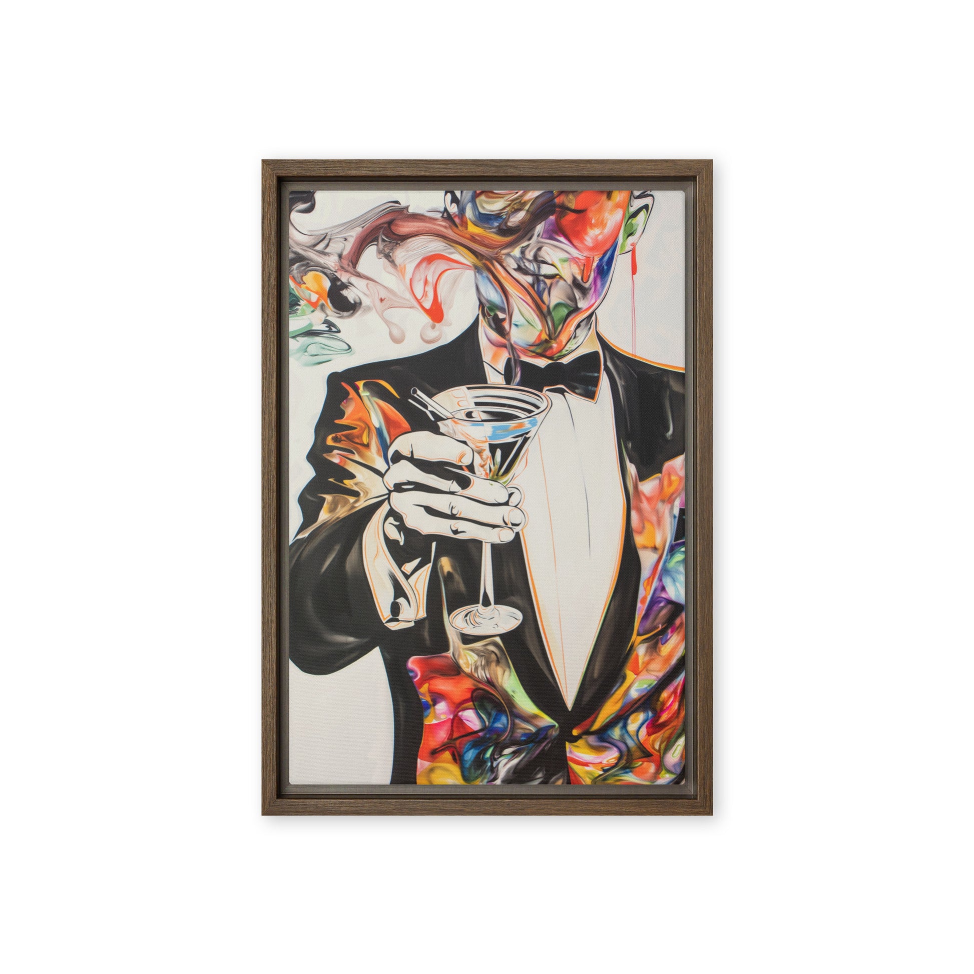 Martini Cocktail Surreal Art Framed Canvas