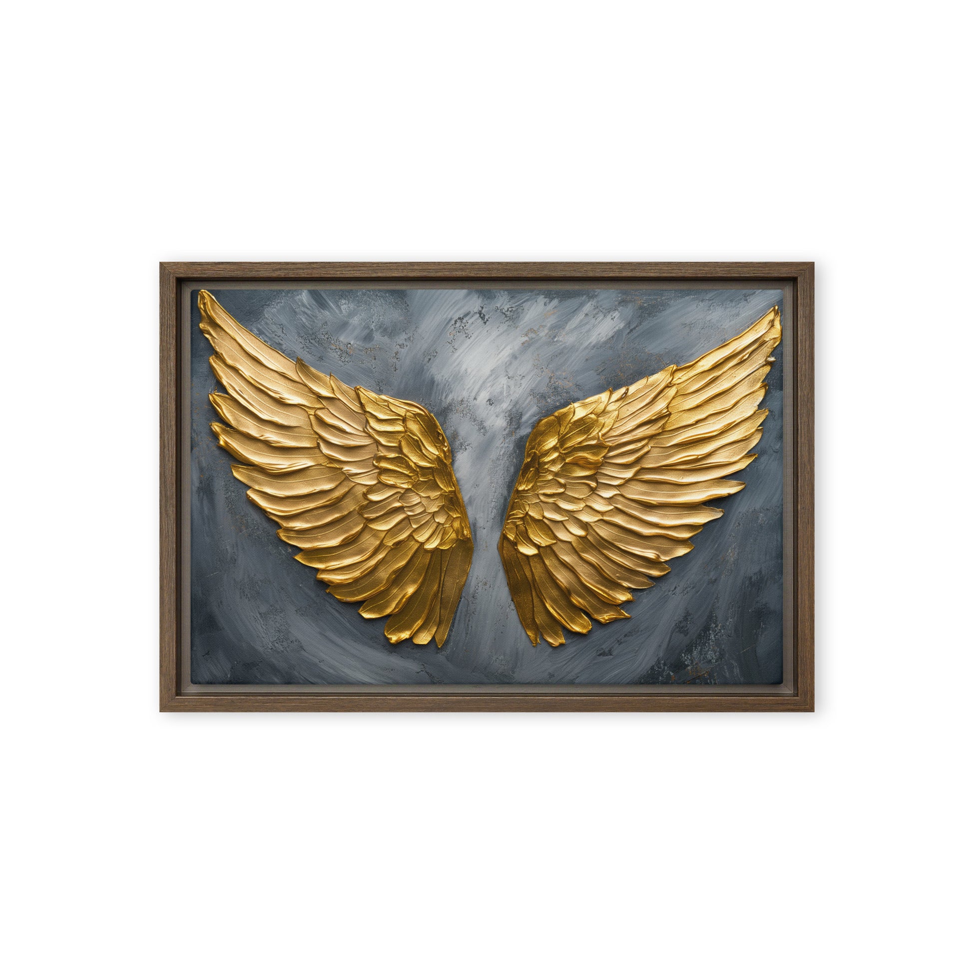 Golden Wings Modern Art Framed Canvas