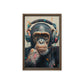 DJ Monkey Trendy Art Framed Canvas