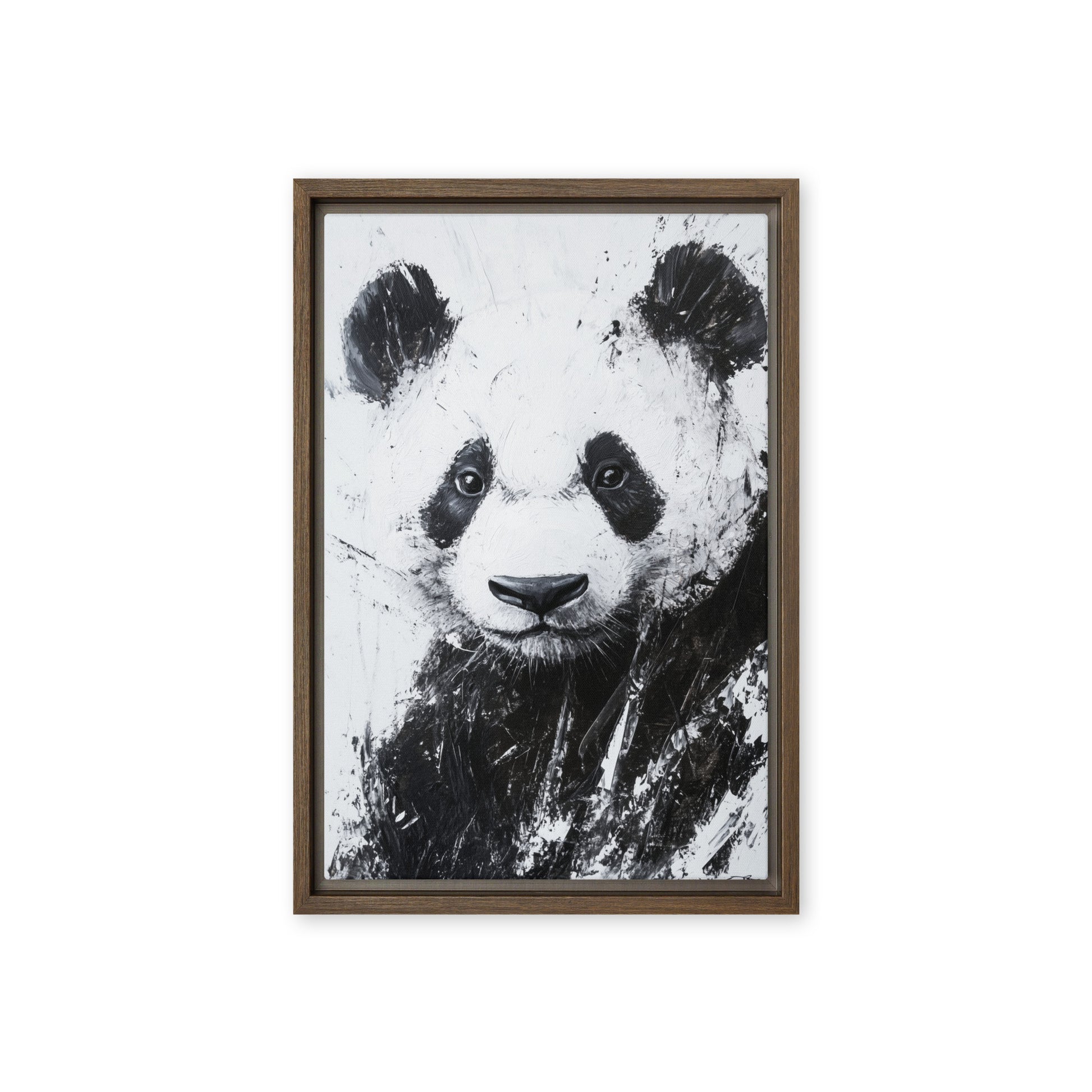 Panda Minimalist Art Framed Canvas