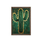 Cactus Green & Gold Modern Art Framed Canvas