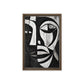 African Abstract Art Black and White Framed Canvas