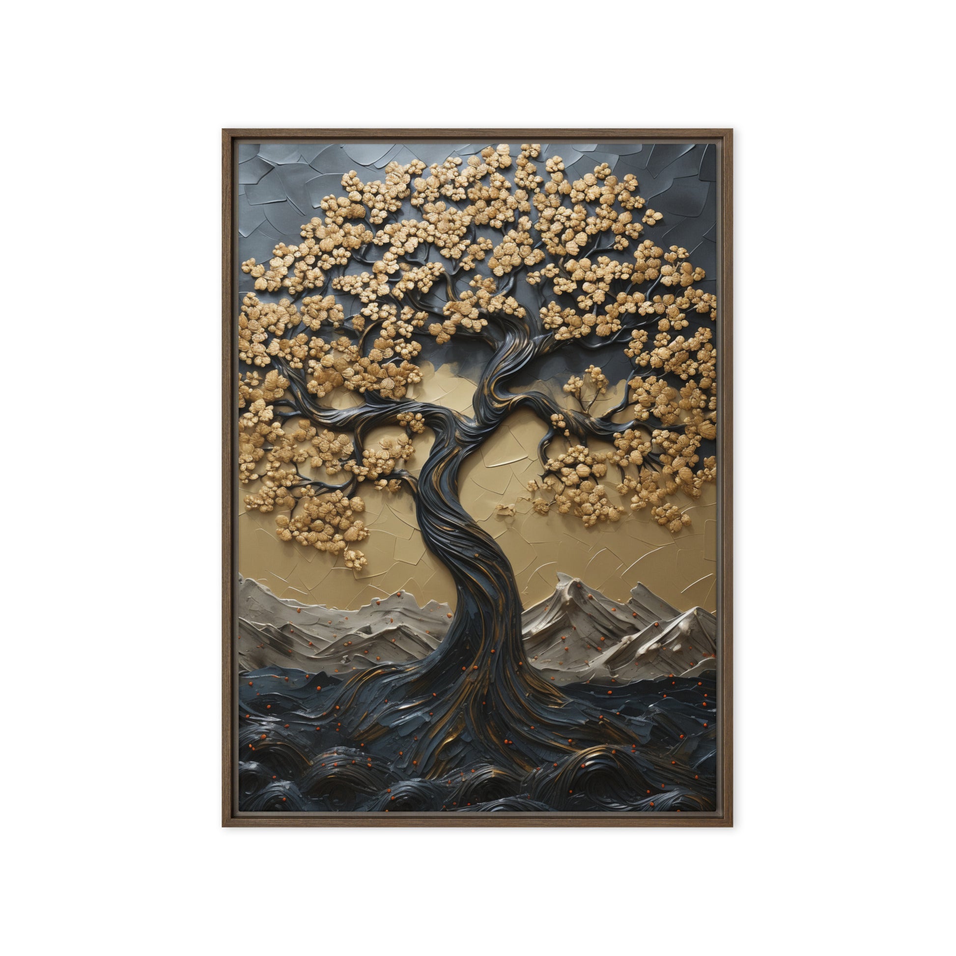 Tree Landscape Art Framed Canvas