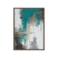 Teal White Grey Silver Modern Art Framed Canvas