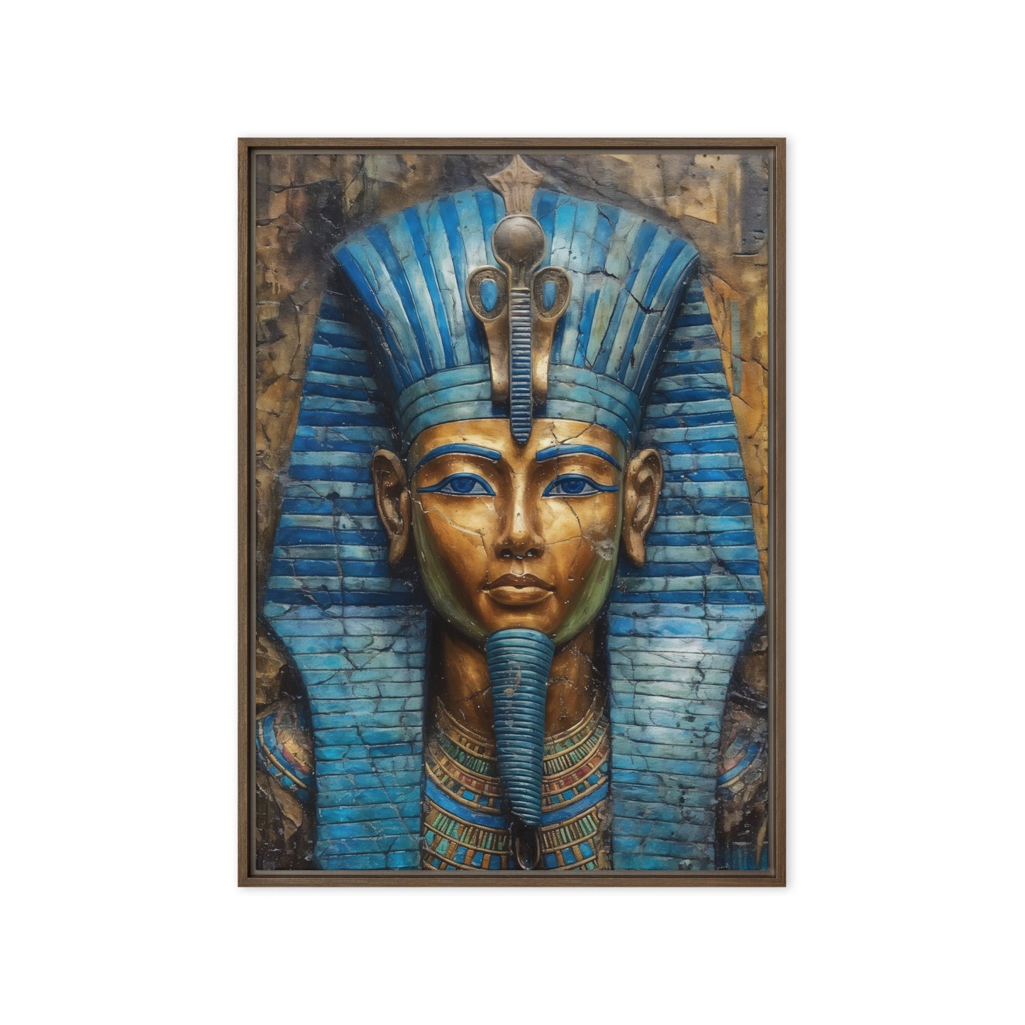 Tutankhamun Pharaoh Egypt Art Framed Canvas