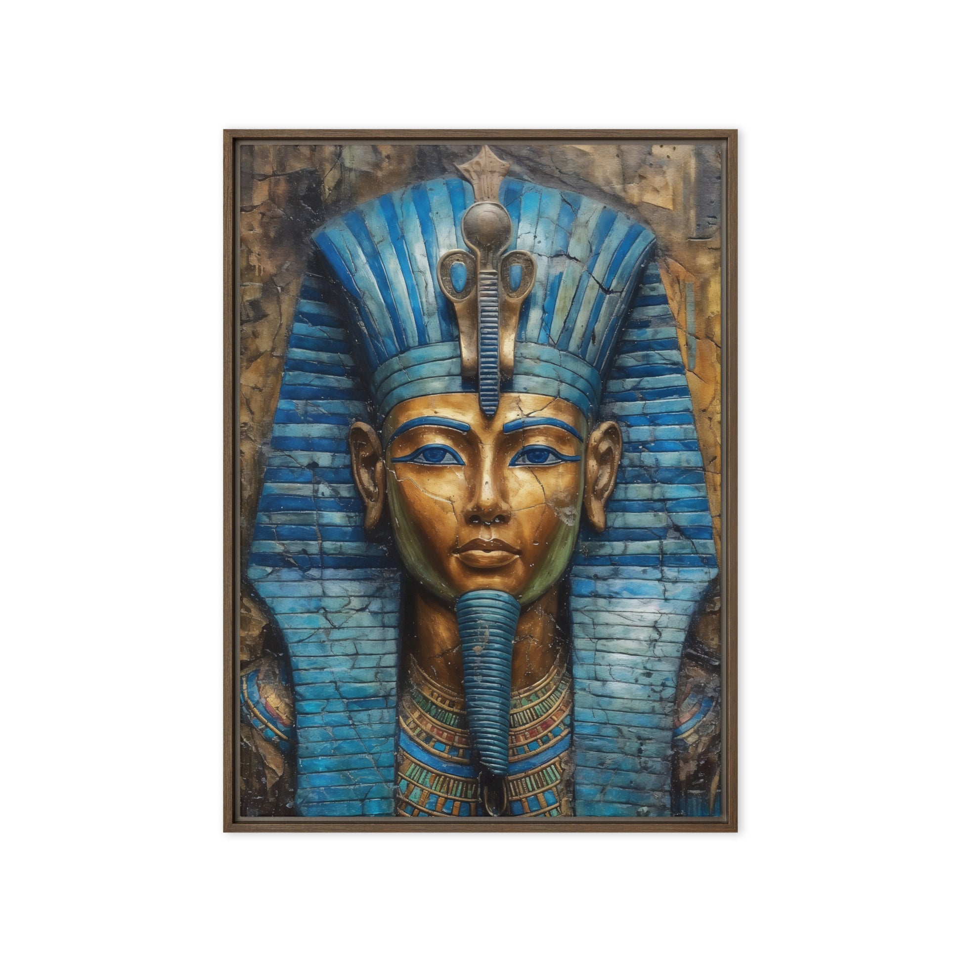 Tutankhamun Pharaoh Egypt Art Framed Canvas