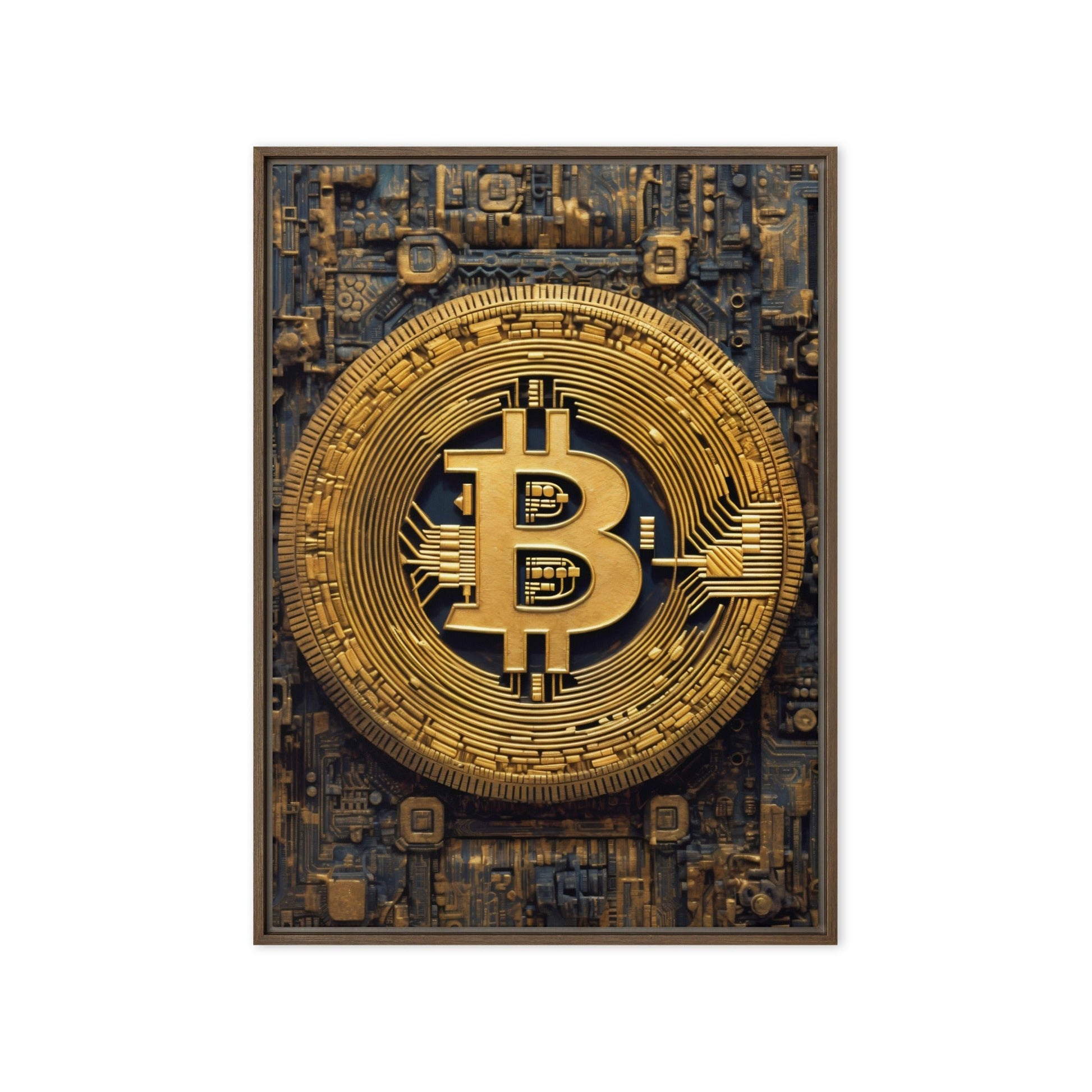 Bitcoin Crypto Art Framed Canvas
