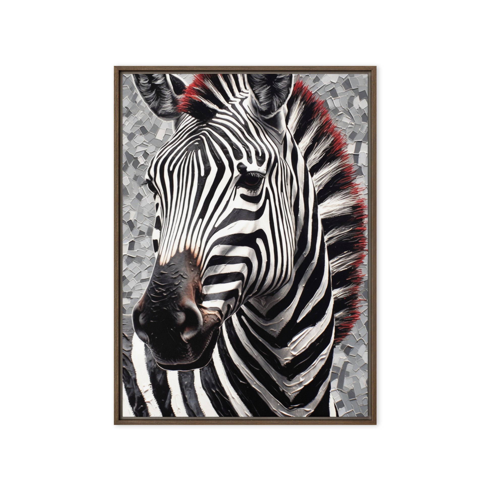 Zebra Modern Art Framed Canvas