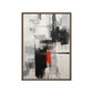 Black White Red Modern Art Framed Canvas
