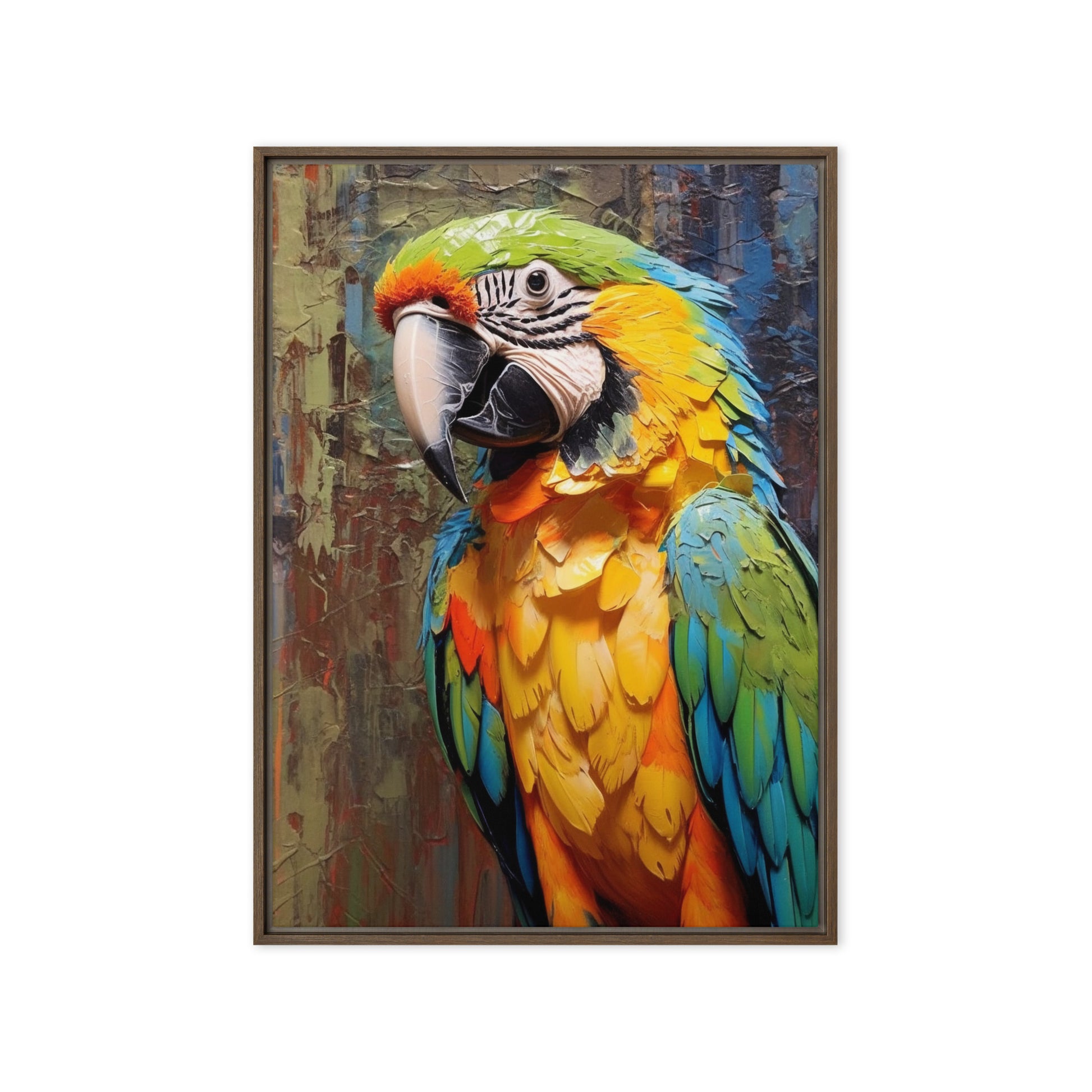 Colorful Macaw Parrot Framed Canvas