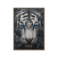 Blue Eyed Tiger Fraemd Canvas
