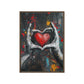 Heart Graffiti Art Framed Canvas