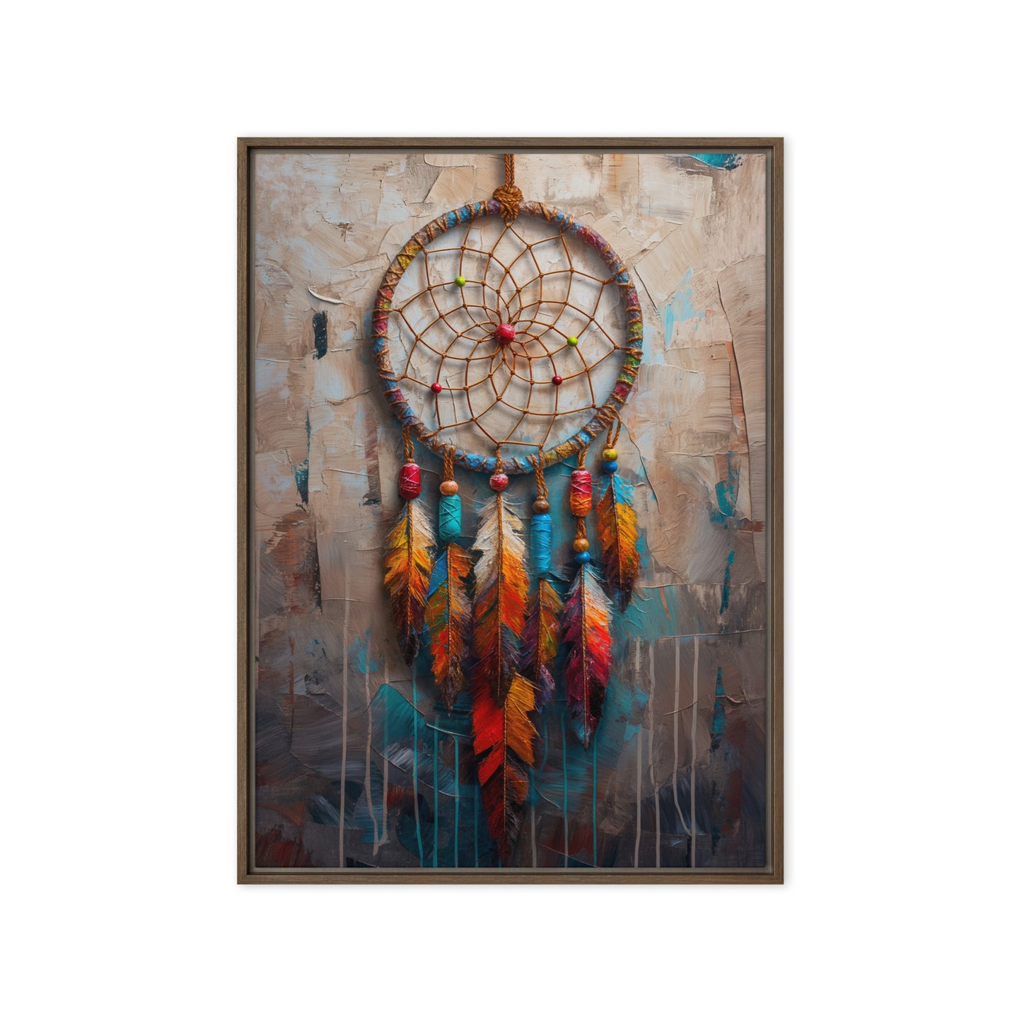 Dreamcatcher Native Art Framed Canvas