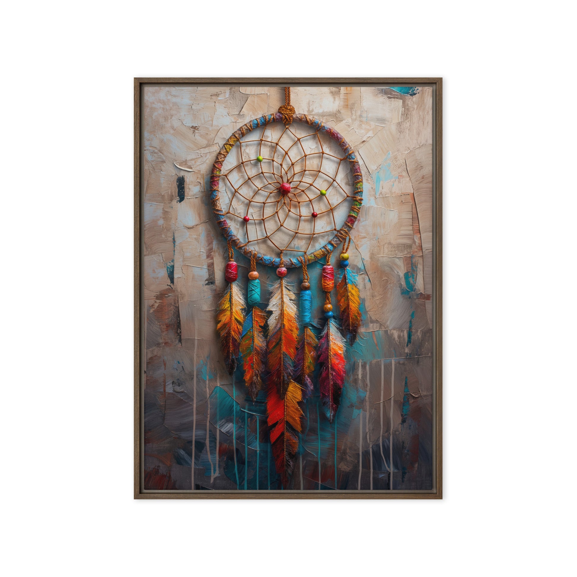 Dreamcatcher Native Art Framed Canvas