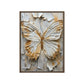 Butterfly White & Gold Modern Art Framed Canvas