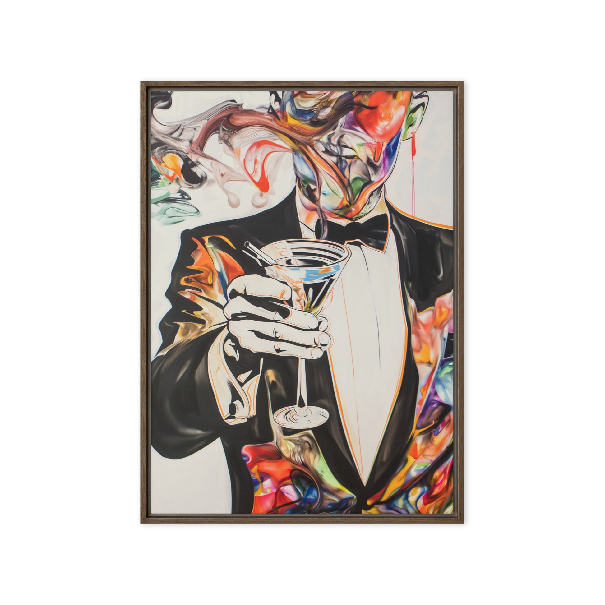 Martini Cocktail Surreal Art Framed Canvas