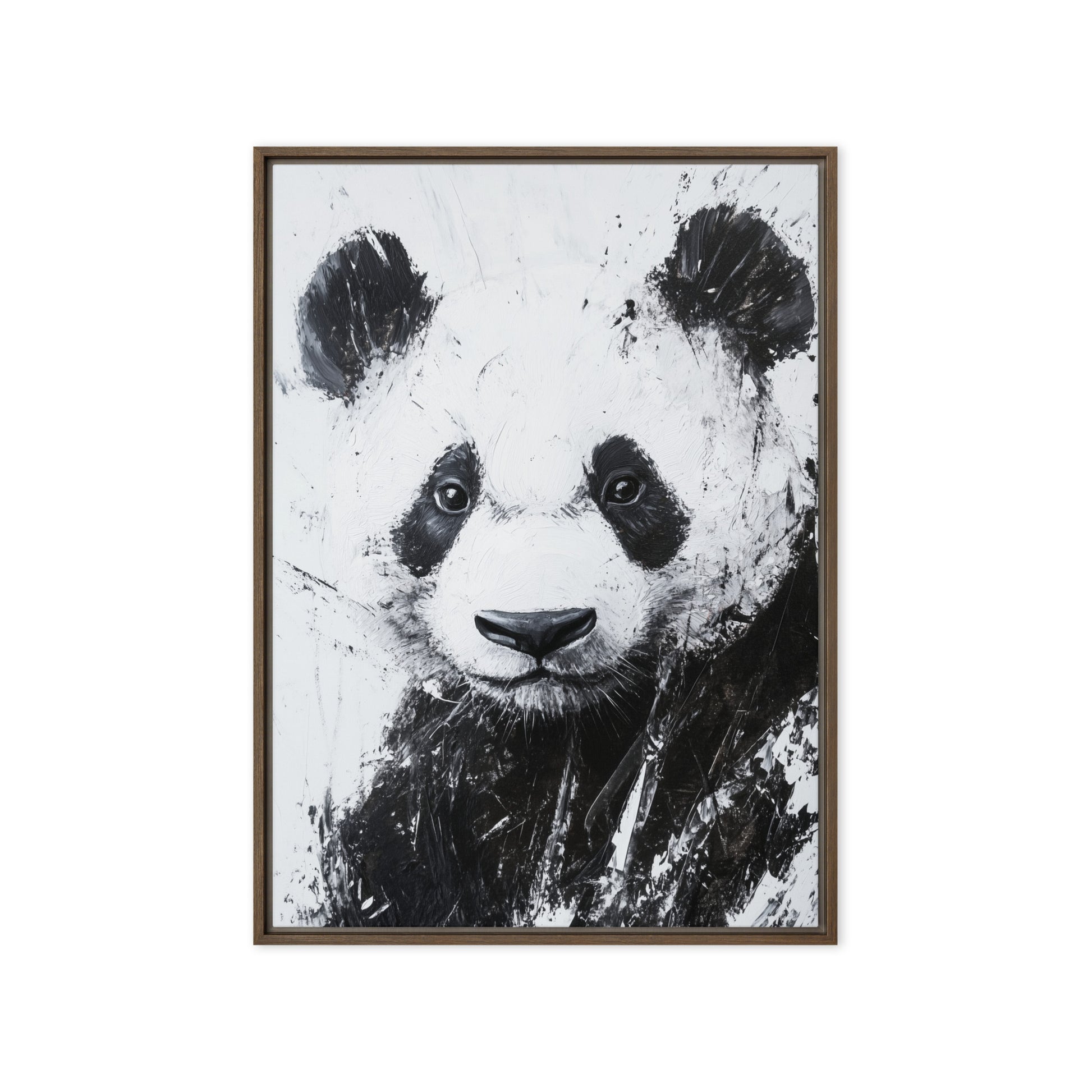Panda Minimalist Art Framed Canvas