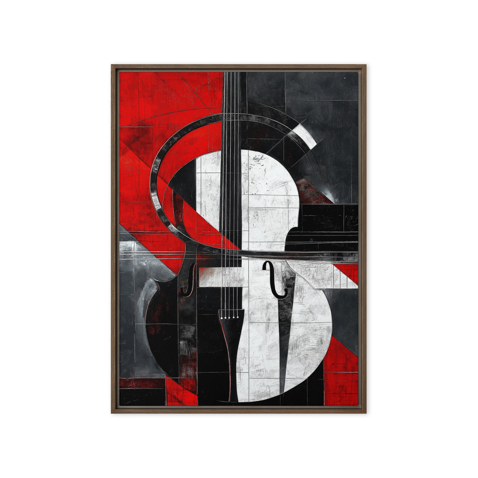 Abstract Violin Music Art Framed Canvas
