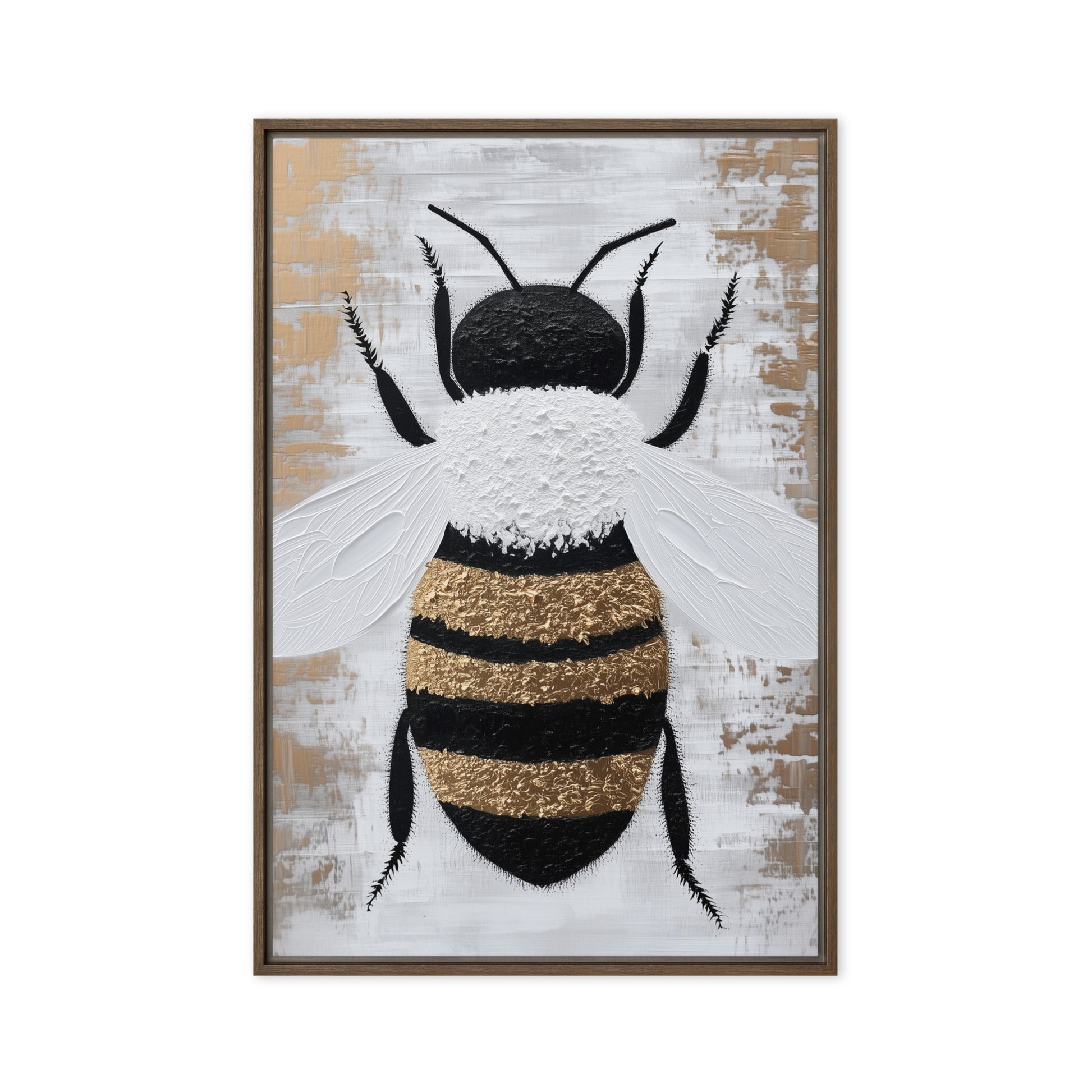 Bee Modern Art Framed Canvas