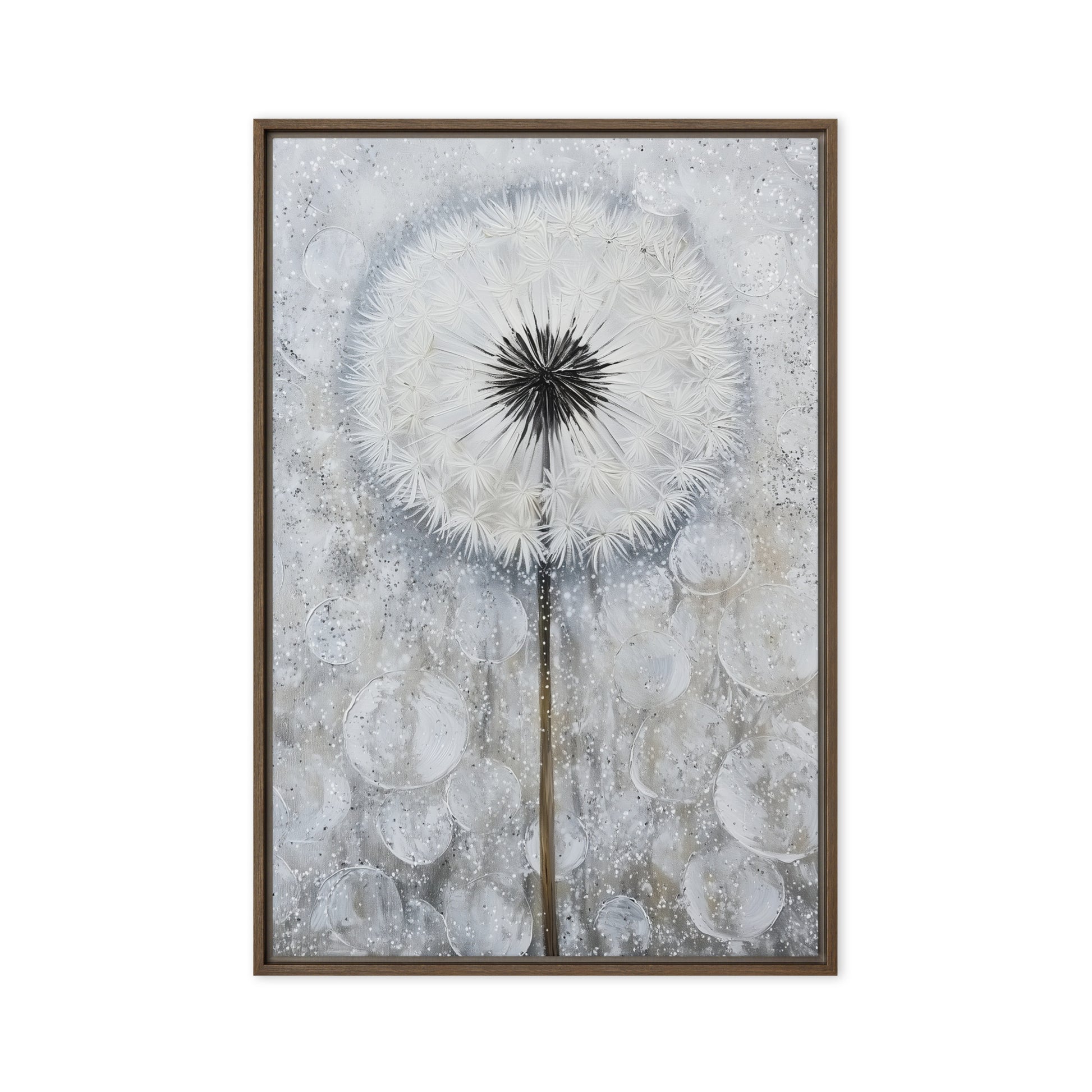 Dandelion Floral Art Framed Canvas