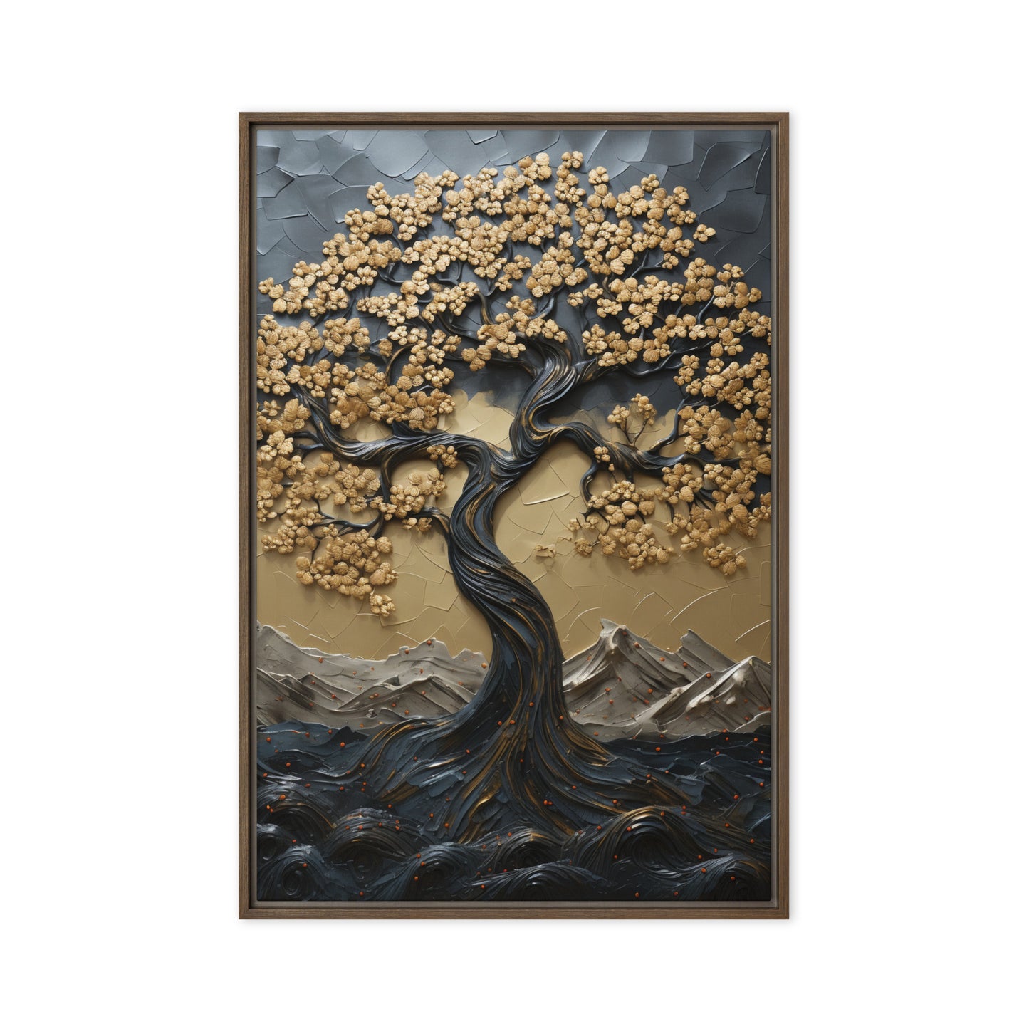 Tree Landscape Art Framed Canvas
