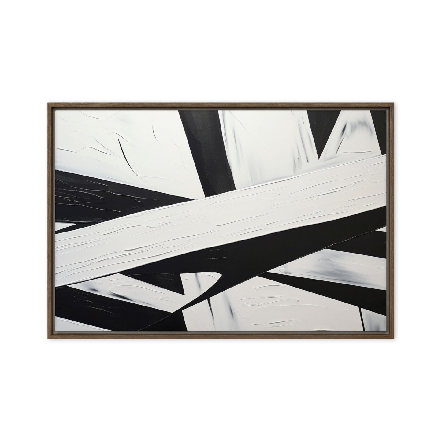 Black White Geometrical Art Framed Canvas