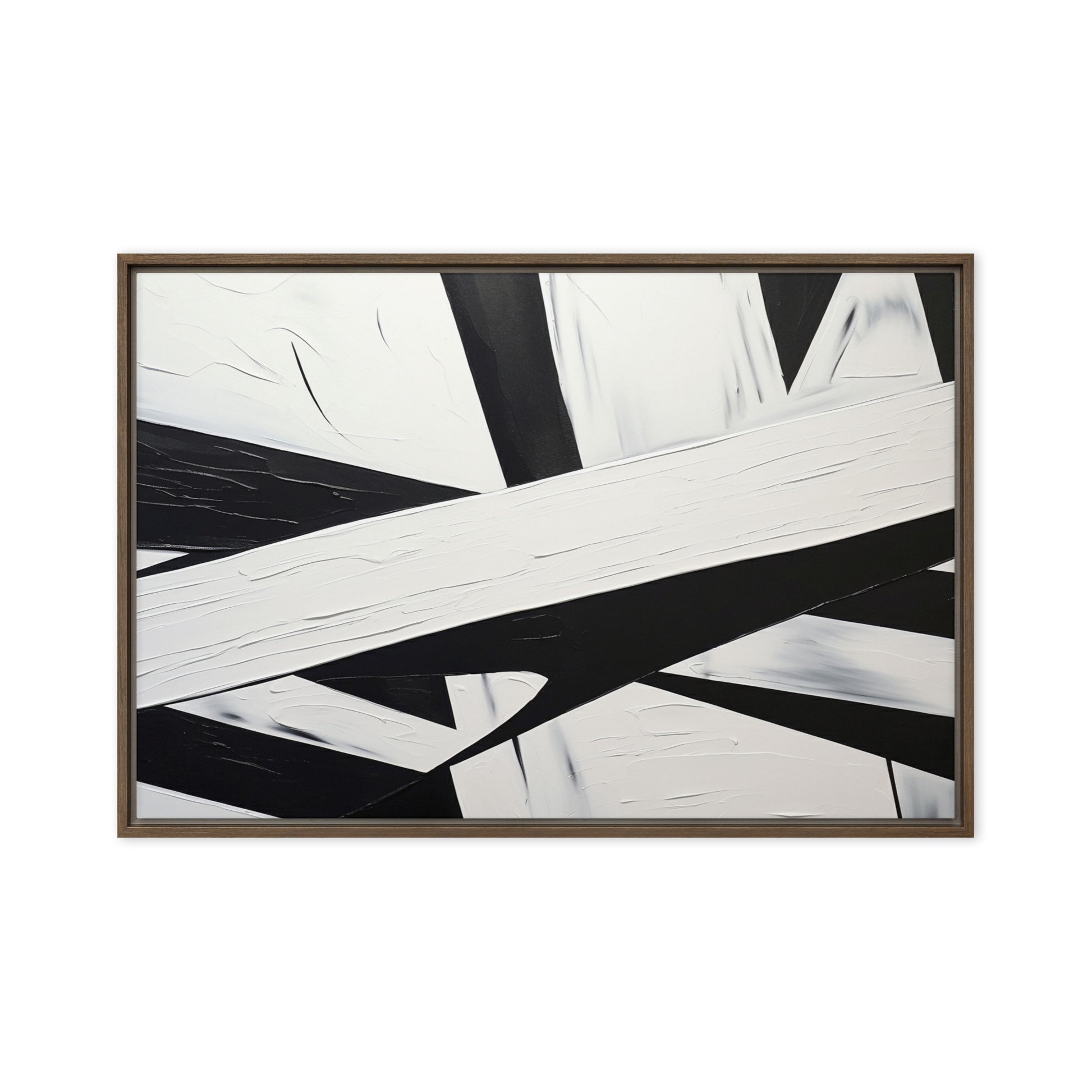 Black White Geometrical Art Framed Canvas