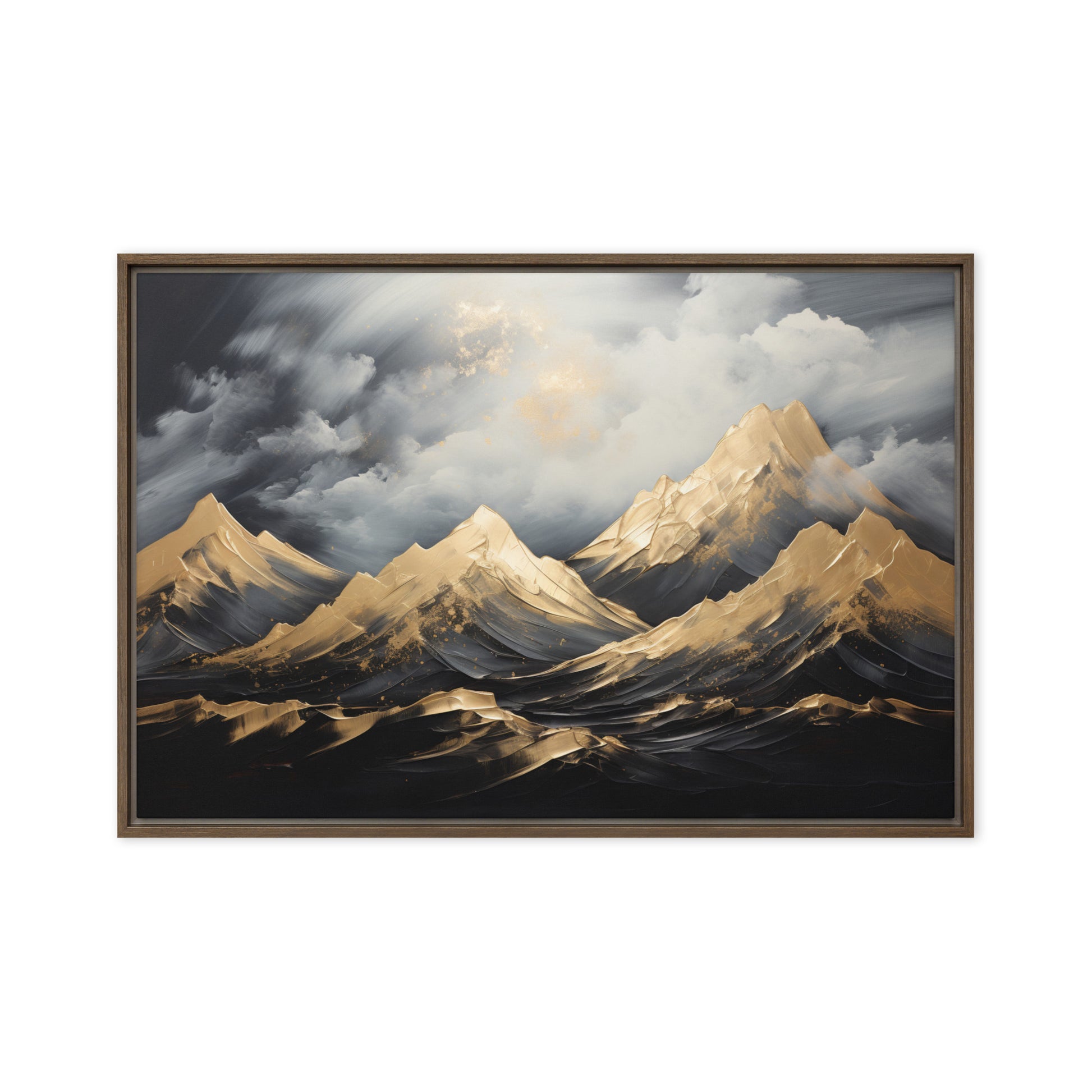 Mountains Landscape Art Framed Canvas