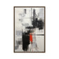 Black White Red Modern Art Framed Canvas