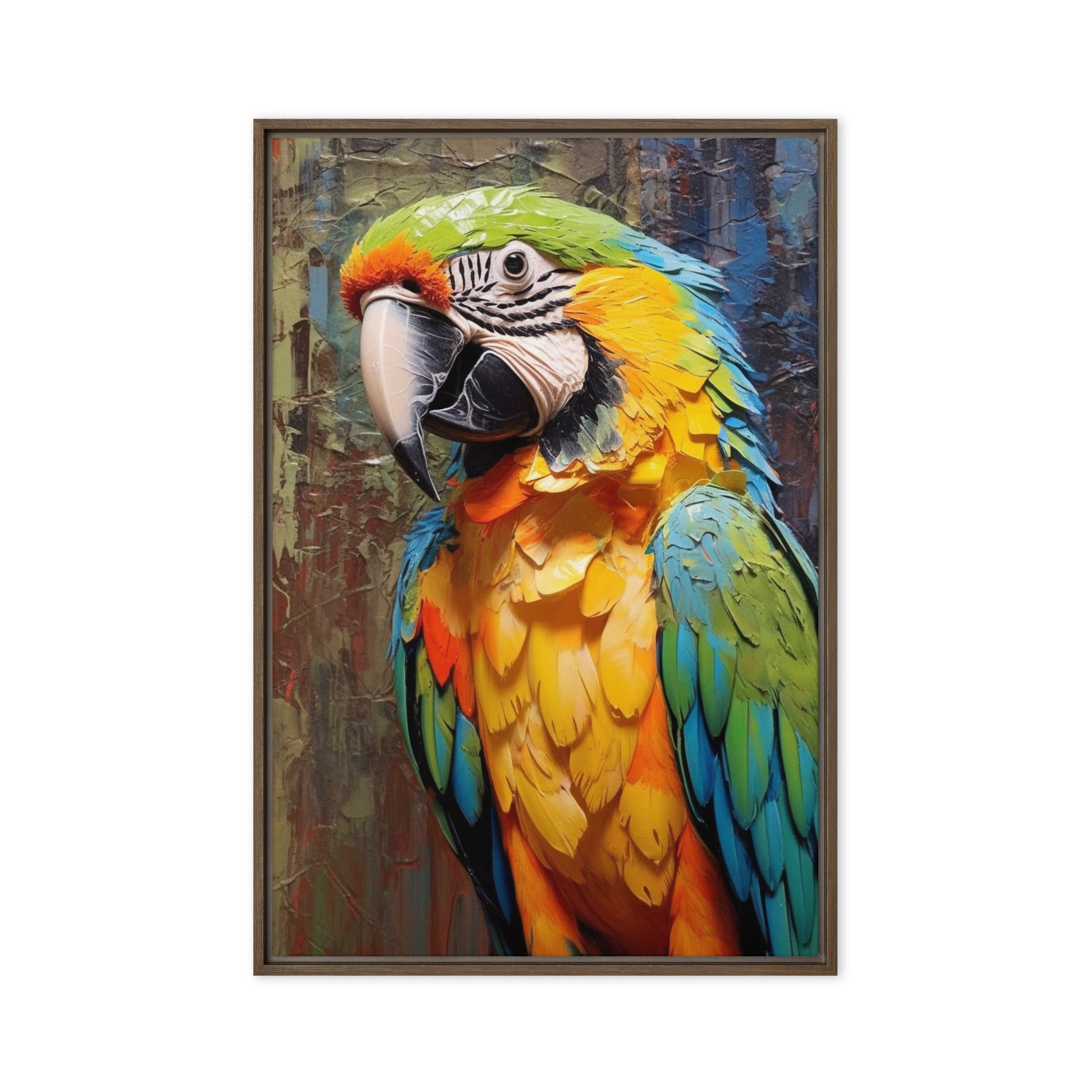 Colorful Macaw Parrot Framed Canvas