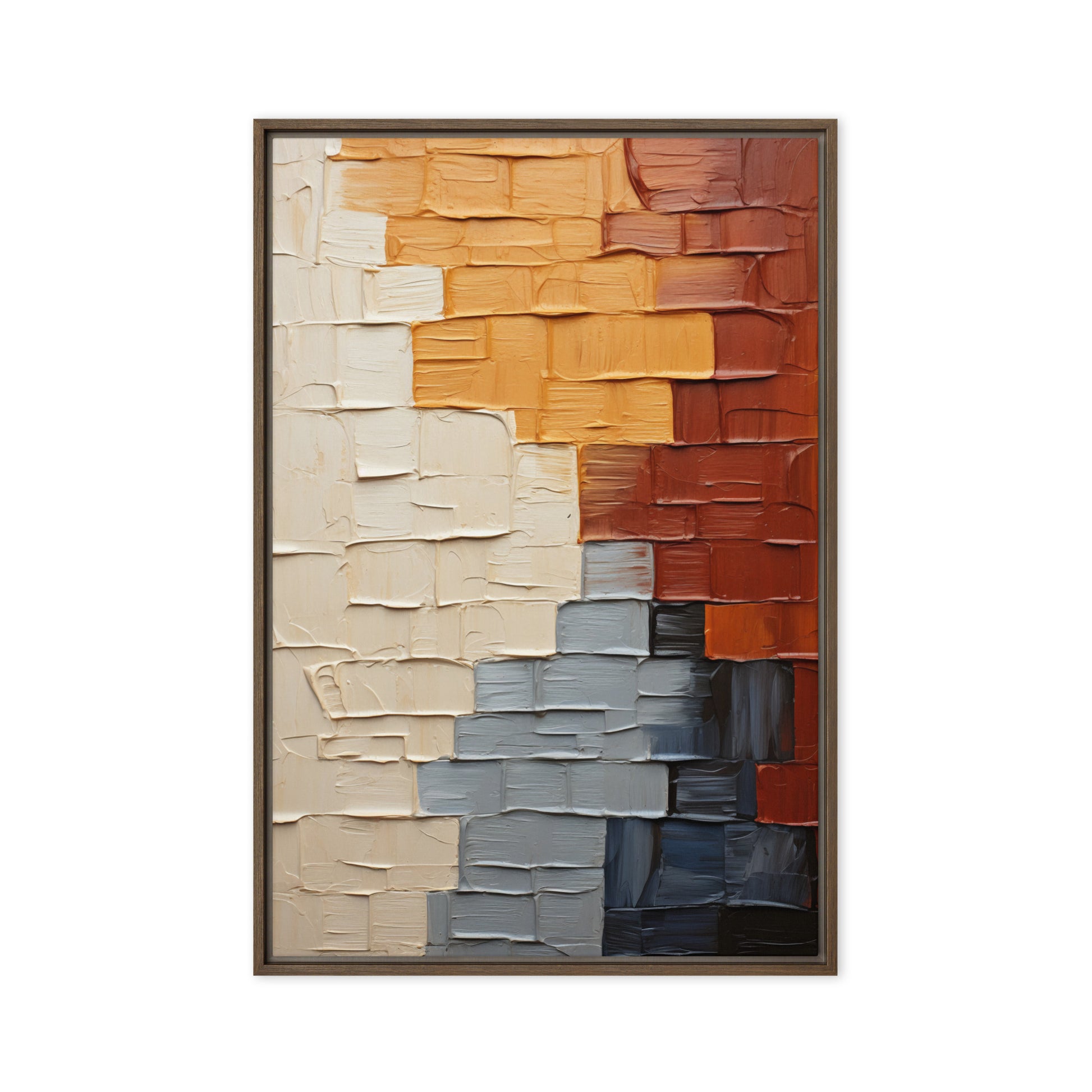 Earth Tone Modern Art Framed Canvas