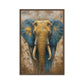 Elephant In Gold Modern Art Framed Canvas