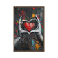 Heart Graffiti Art Framed Canvas