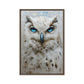 Blue Eyed White Owl Modern Art Framed Canvas