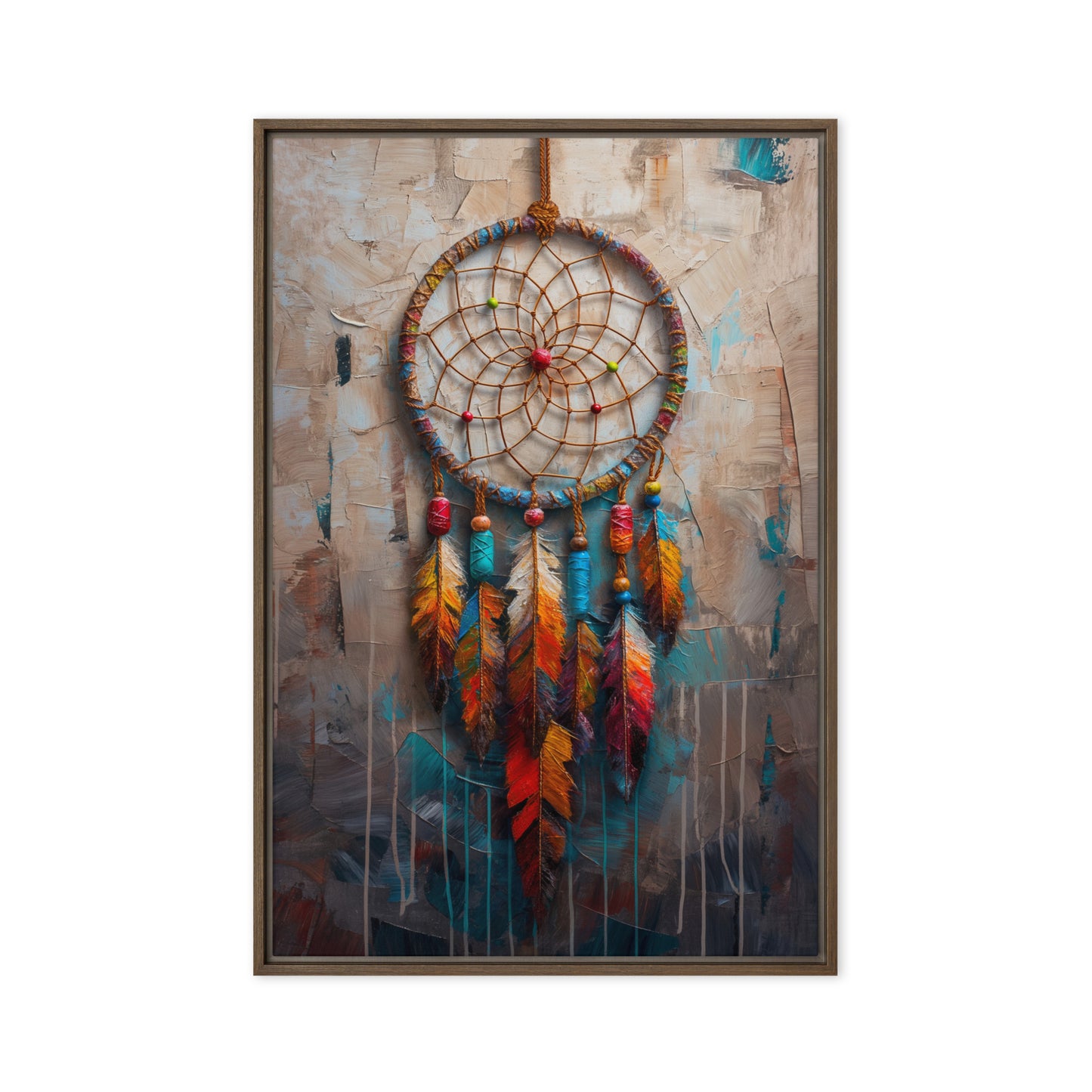 Dreamcatcher Native Art Framed Canvas