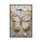 Butterfly White & Gold Modern Art Framed Canvas