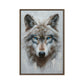 Blue Eyed Wolf Modern Art Framed Canvas