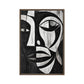 African Abstract Art Black and White Framed Canvas