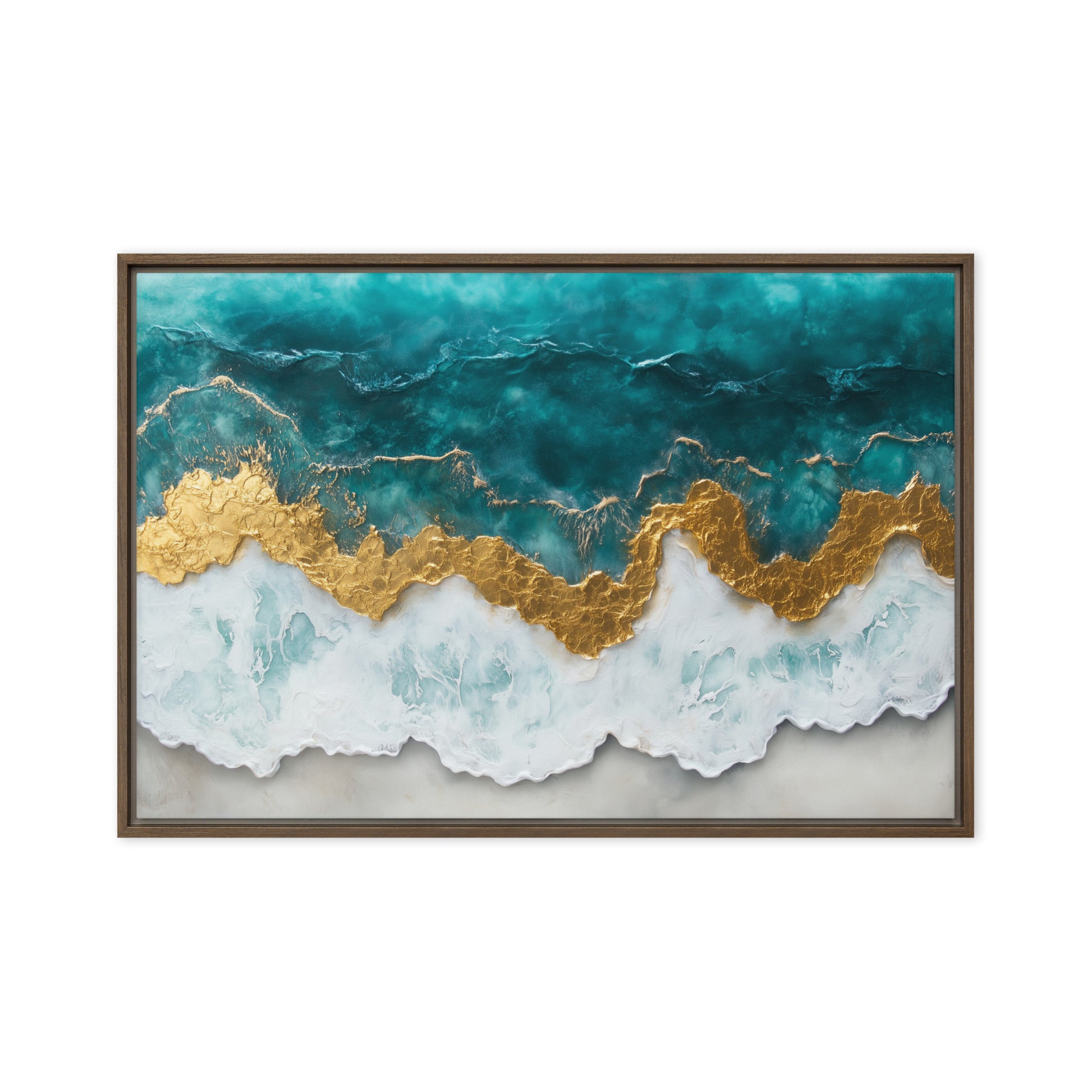 Ocean Arial View Modern Art Framed Canvas