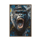 Roaring Gorilla Modern Art Framed Canvas