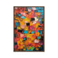 Colorful Impasto Art Framed Canvas