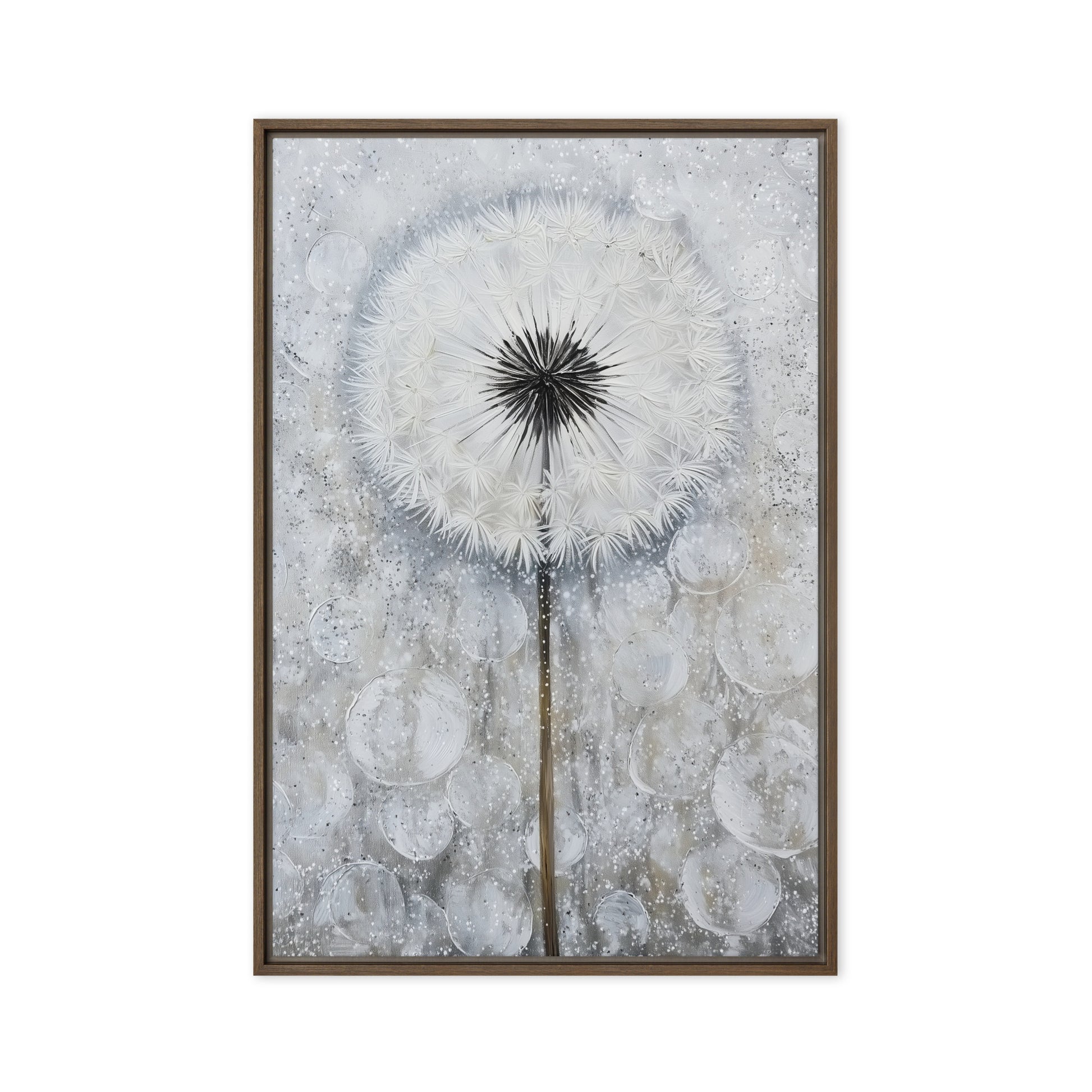Dandelion Floral Art Framed Canvas