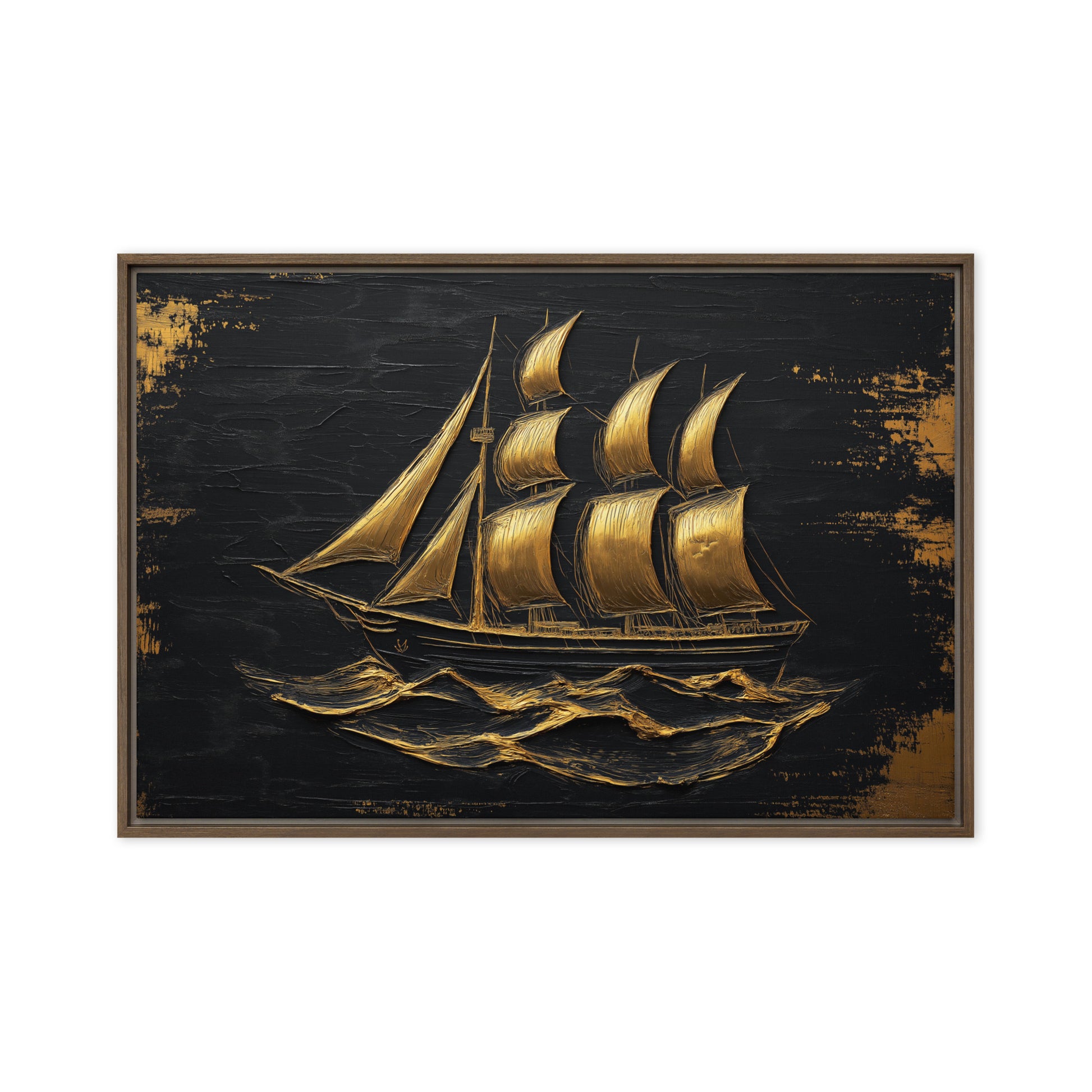 Sail Ship Nautical Art Framed Canvas