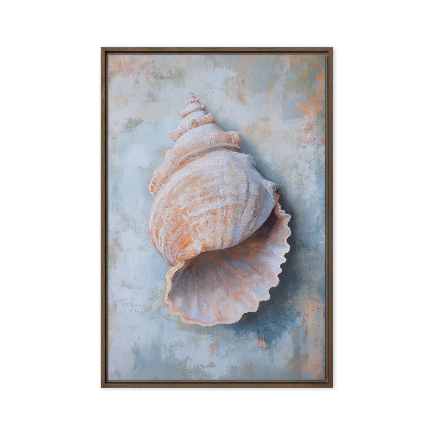 Seashell Nautical Art Framed Canvas