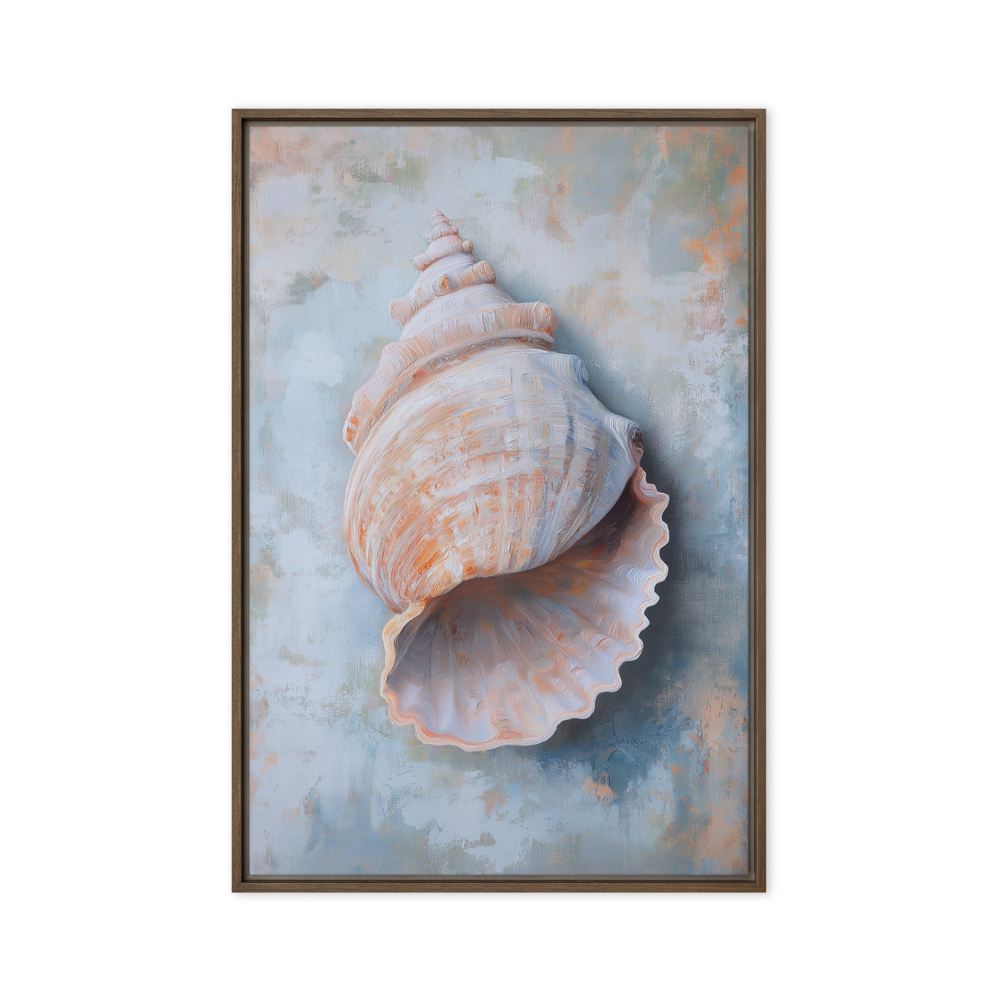 Seashell Nautical Art Framed Canvas