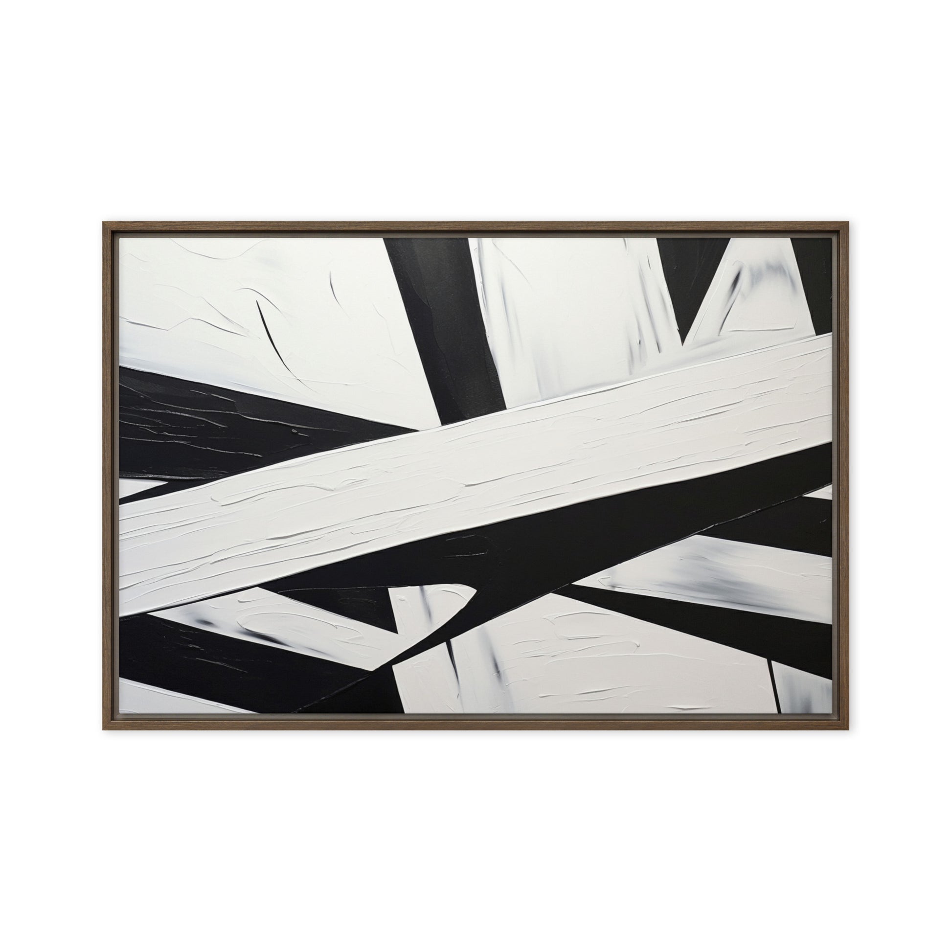 Black White Geometrical Art Framed Canvas