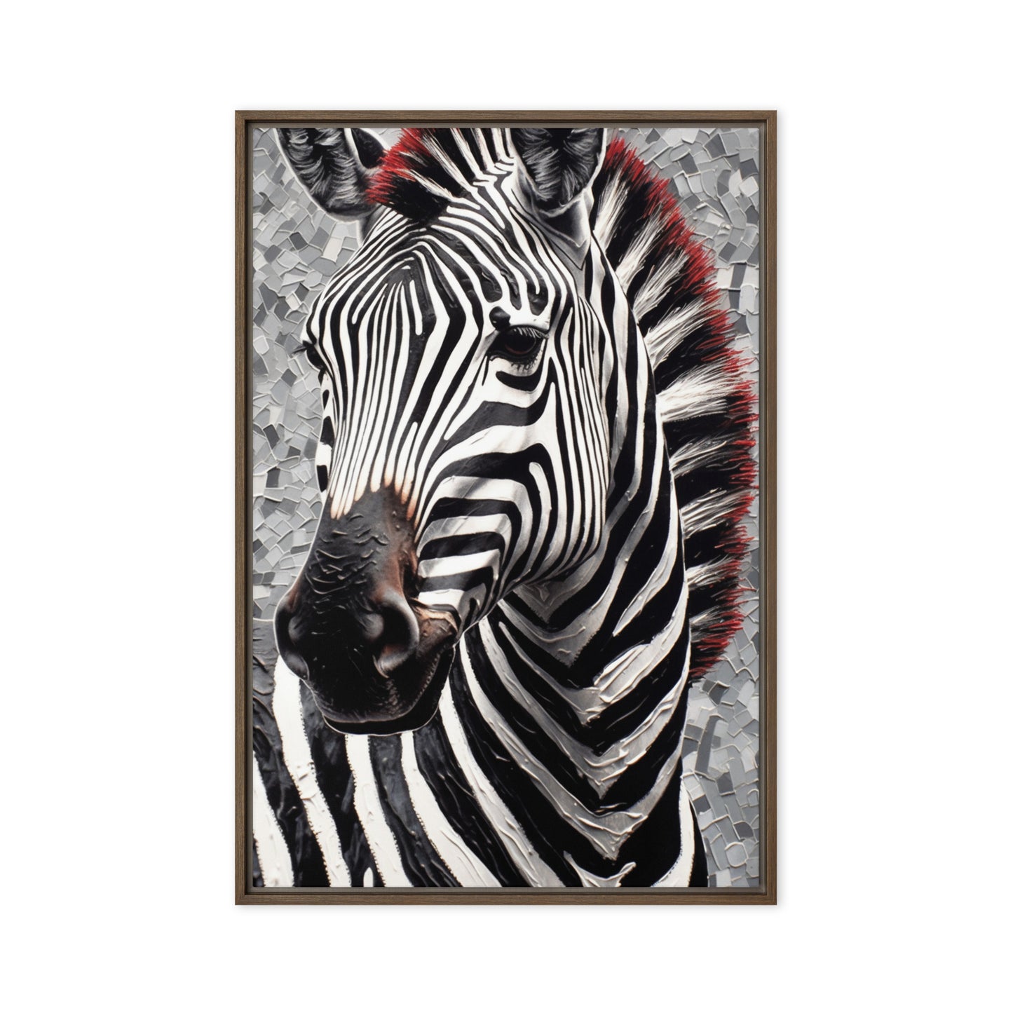 Zebra Modern Art Framed Canvas