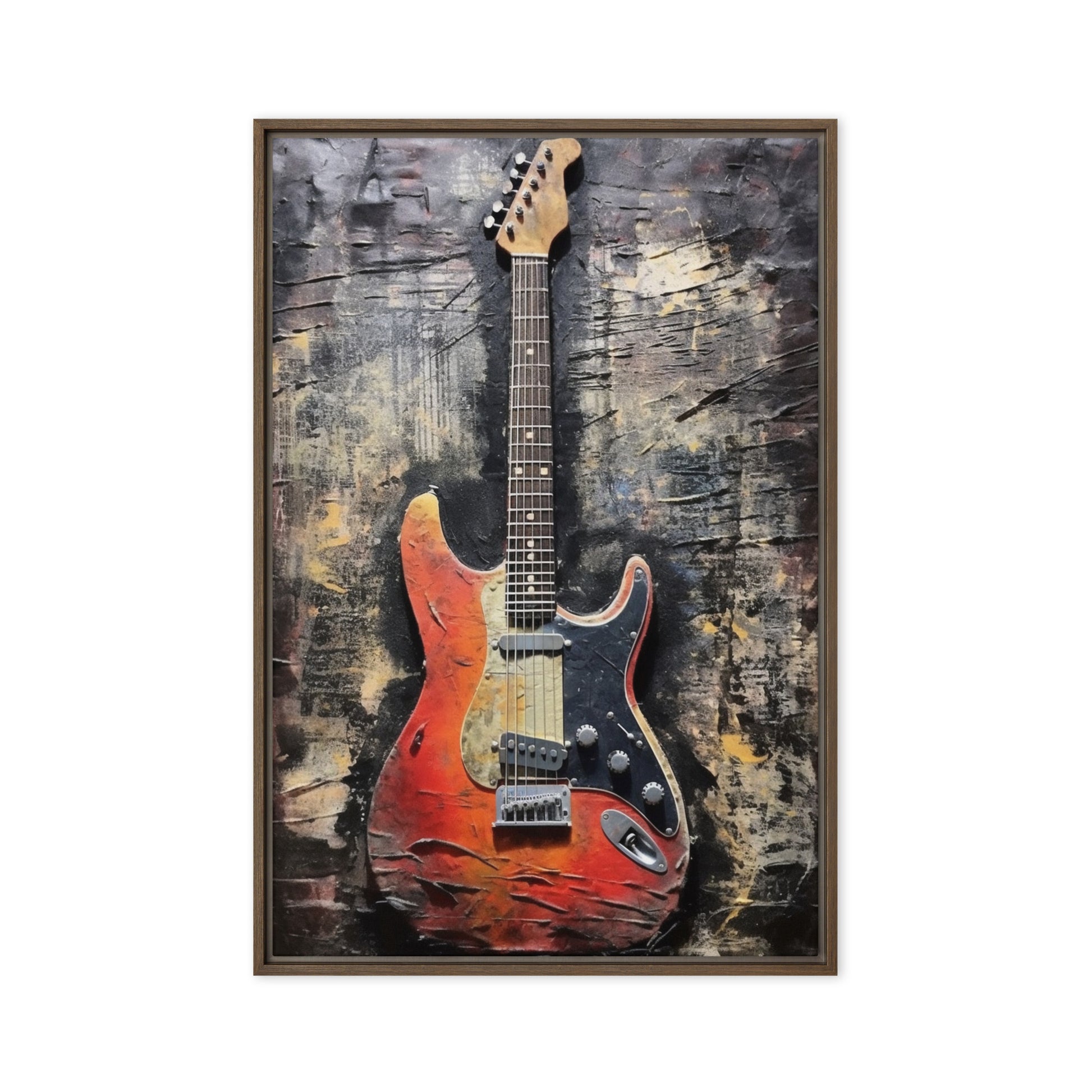 Guitar Music Art Framed Canvas