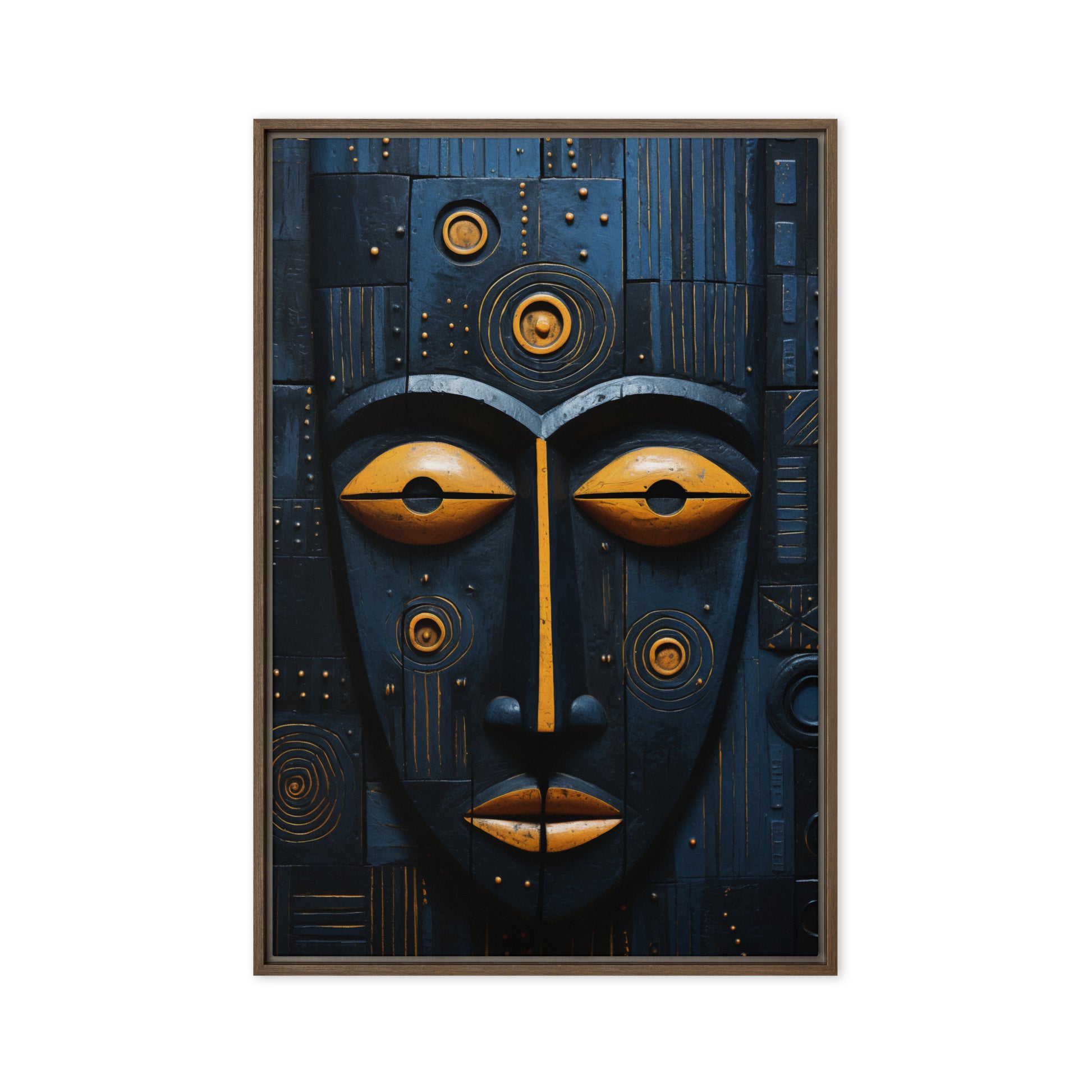 Tribal Mask African Art Framed Canvas