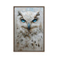 Blue Eyed White Owl Modern Art Framed Canvas